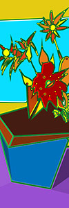 Flower Boxed, available in digital print only, based on a pen and ink original by Pescatore, 8.5x11, ©1977, category DIGITAL