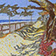 Road to Del Mar, painting by Pescatore, subject seaside bluff in the California town of Del Mar, oil, 20x30, ©1983, category LAND