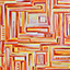Orange Slice, painting by Pescatore, subject an orpiment labyrinth in which alchemists reside, acrylic, 36x60, ©1991, category ABSTRACT