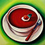 Raspberry Soup, painting by Pescatore, subject bowl of raspberry soup with spoon against a green background, oil, 16x20, ©2002, category STILL